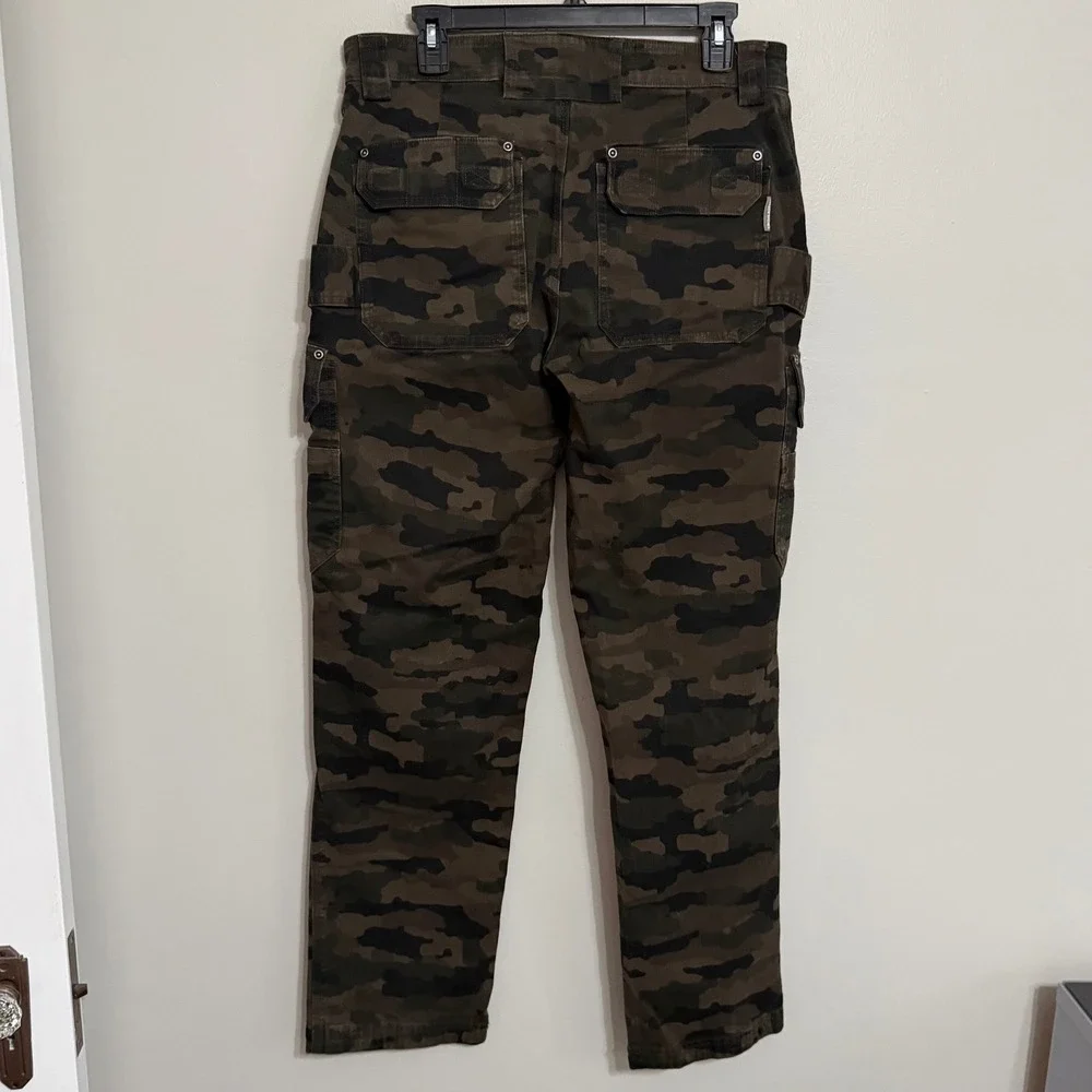 Duluth Trading Co Mens 34x34 Camo Flex Fire Hose Standard Fit Cargo Pants - Picture 3 of 11
